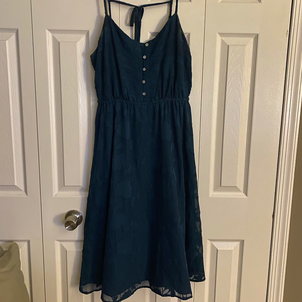 Lauren Conrad - Deep Green/Teal Color - Midi Dress - Size 12